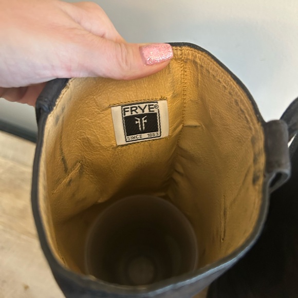 Frye Celia x Stitch Tall Riding Boots Womens Size 6B Black Leather Pull on - Picture 12 of 16